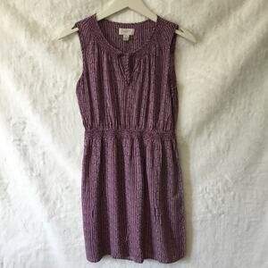 Loft Wine Pattern Sleeveless Detail Dress